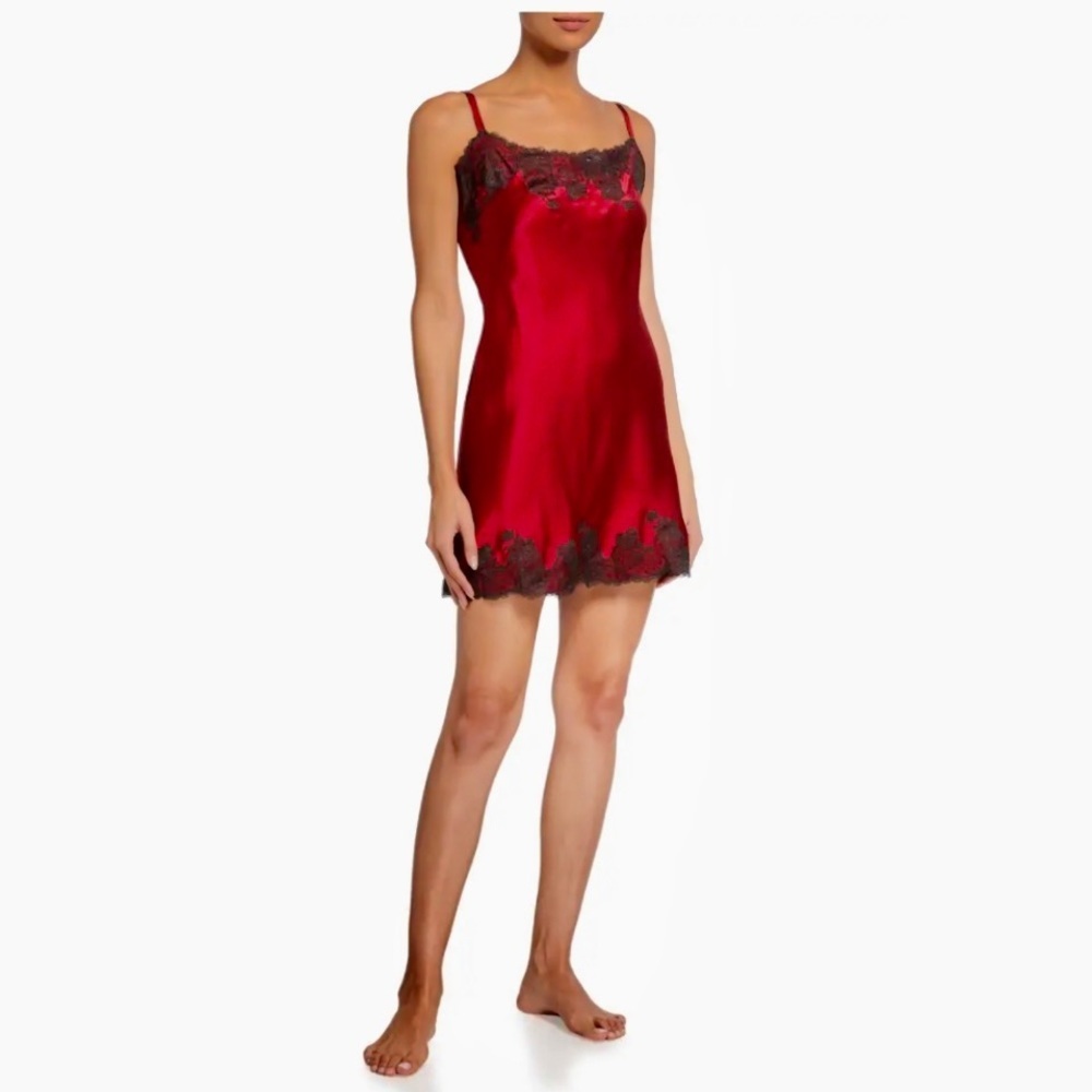 Josie Natori Lolita Silk Chemise in Burnt Amber.